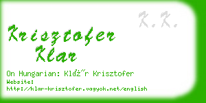 krisztofer klar business card